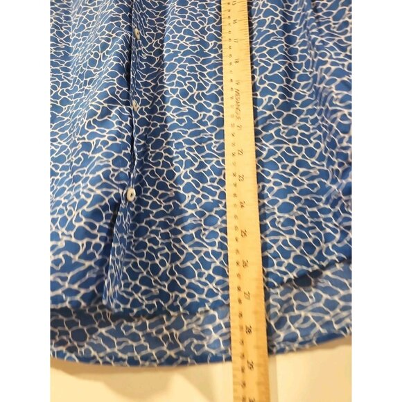 Poggianti 1958 Button Up Long Sleeves Shirt Men's 40 15 3/4 Abstract Blue White - Picture 7 of 10